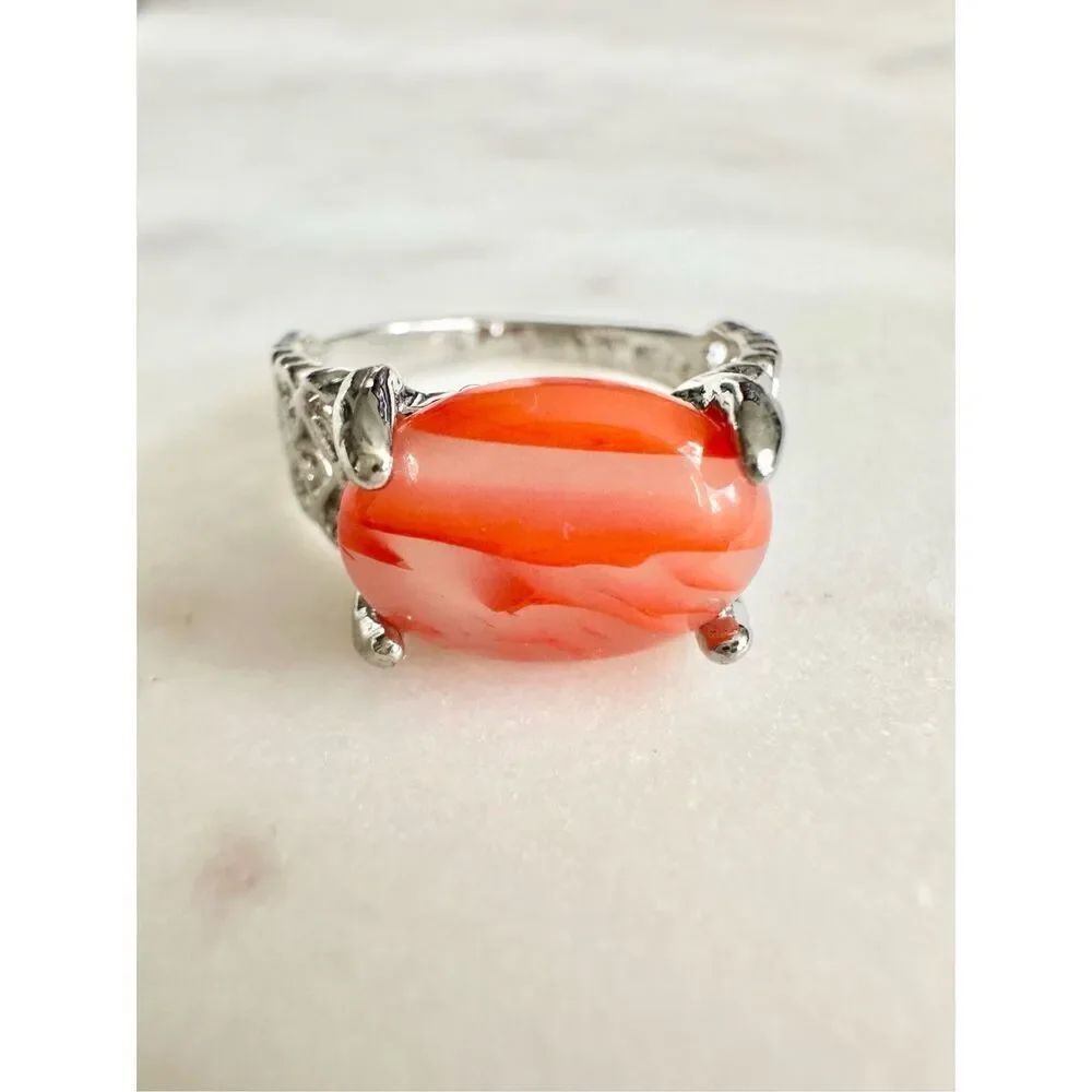 Orange oval ring size 8.5